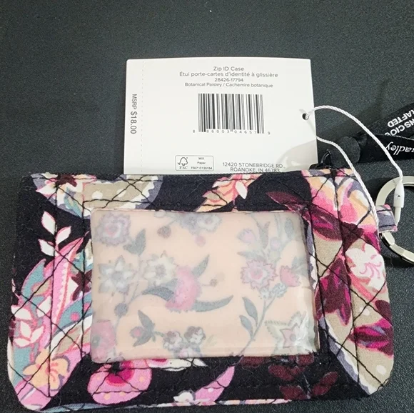 Vera Bradley Women's Cotton Zip Id Case Wallet, Botanical Paisley, One Size - Picture 3 of 6